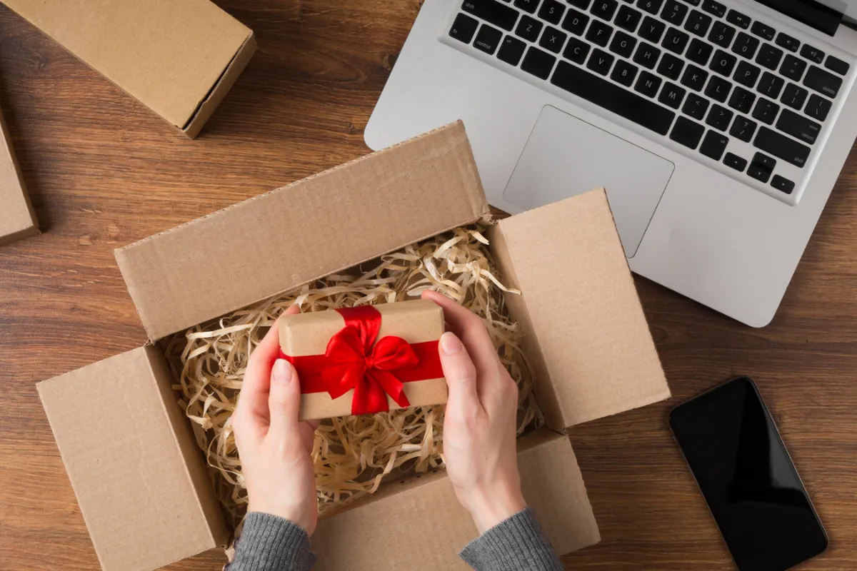 Person preparing a cyber monday package